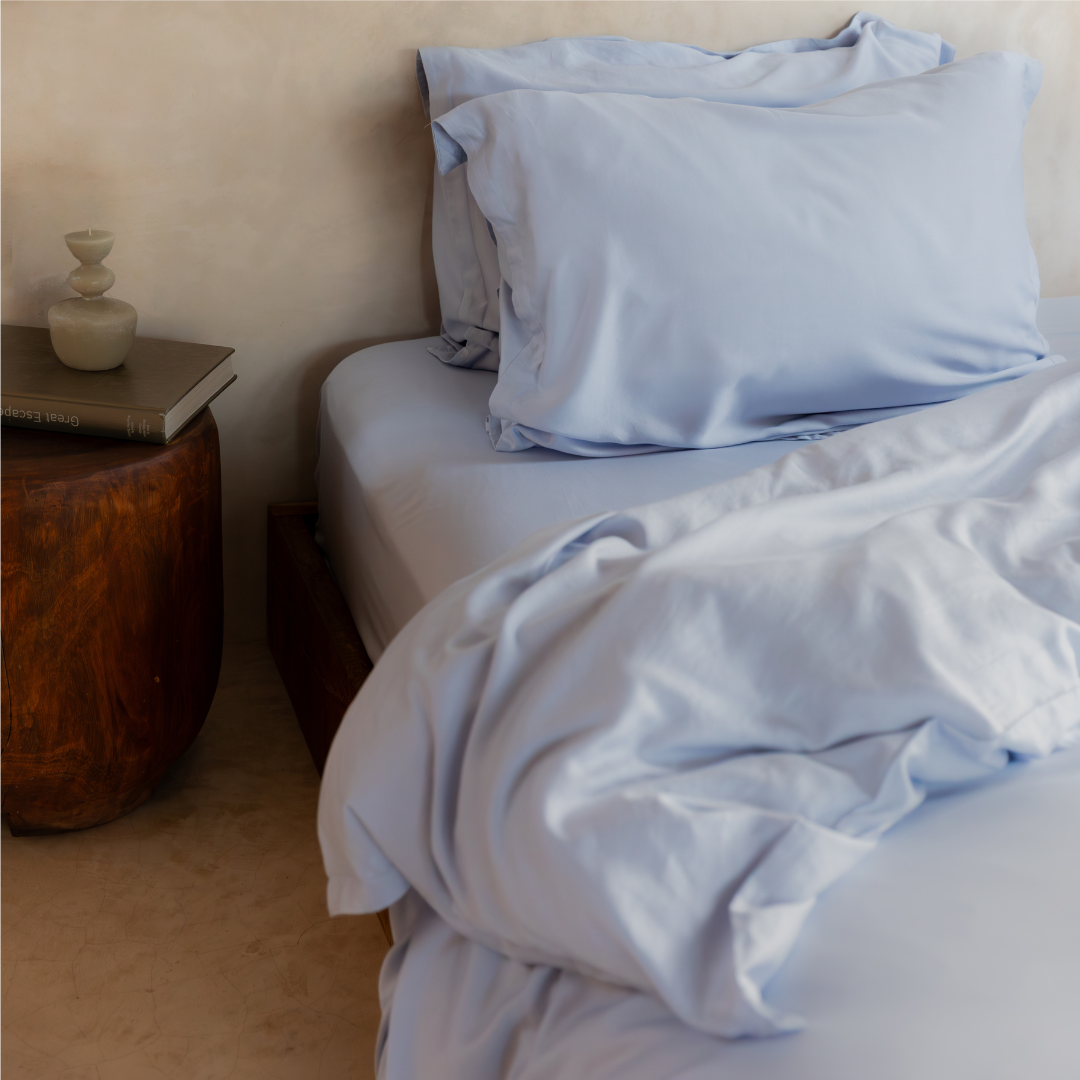 Tencel™ Lyocell Twill Bettwäsche-Set - atmungsaktiv, weich und nachhaltig (Hellblau)