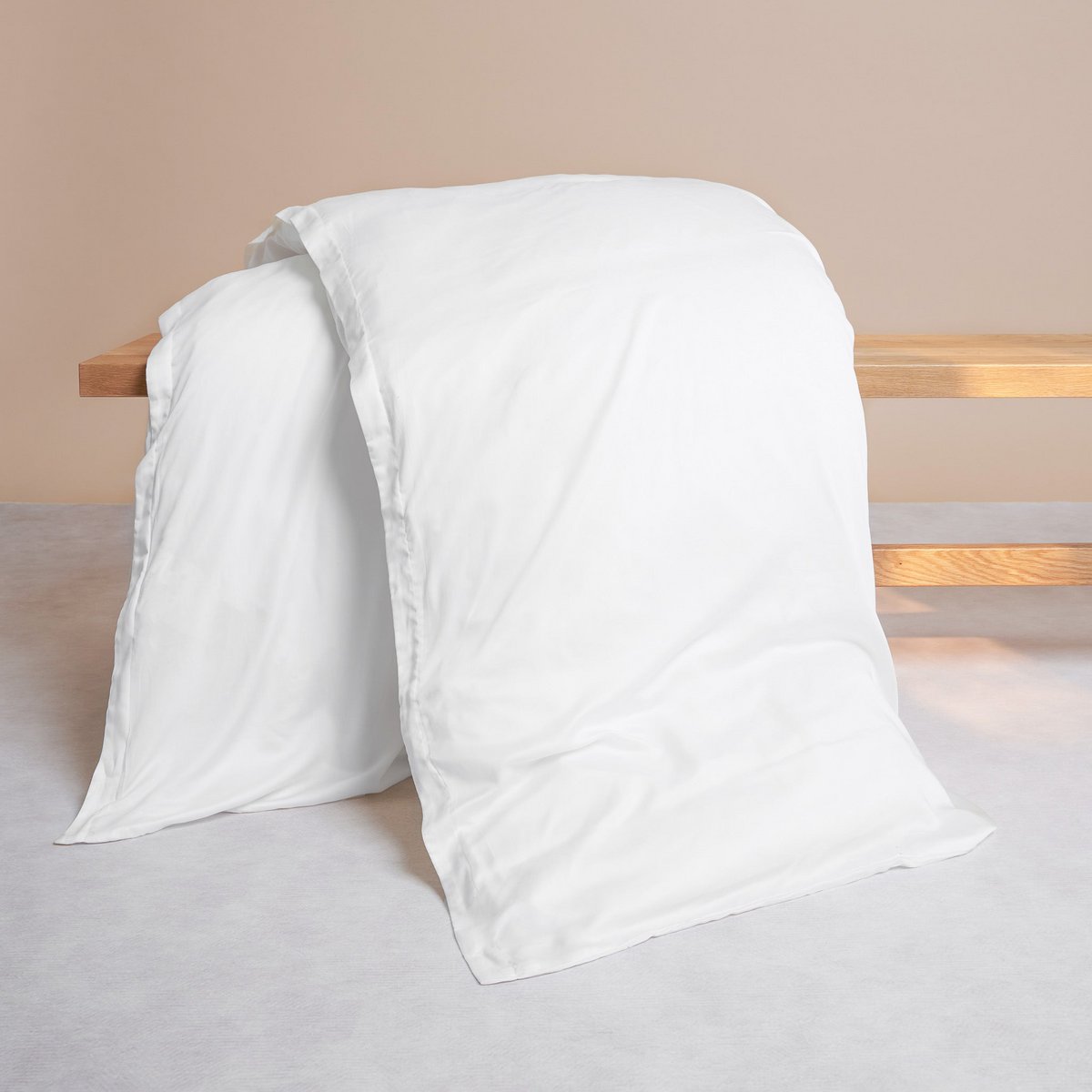 Luxuriöse TENCEL™ Lyocell Satin Bettwäsche - seidig-weich & atmungsaktiv (weiß)