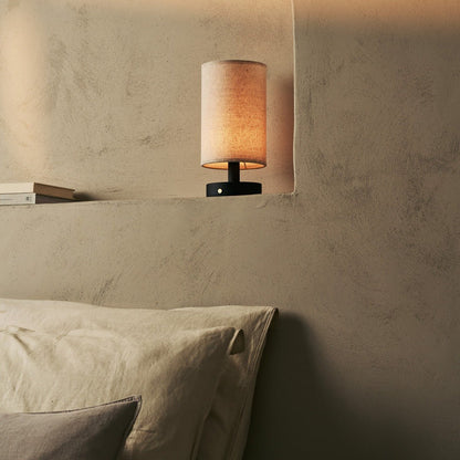 Lampe aus Holz mit Dimmfunktion (schwarz)