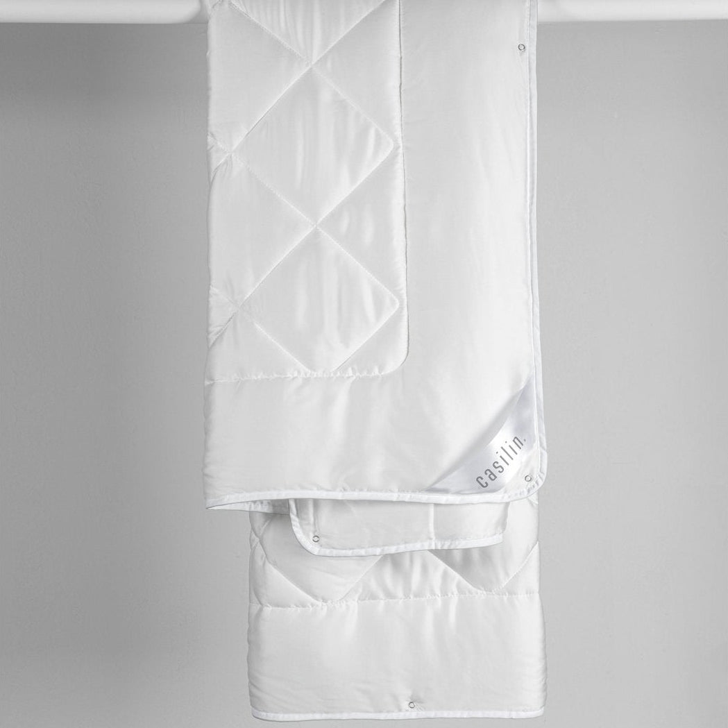 4-Jahreszeiten-Bettdecke (zwei Bettdecken mit Druckknöpfen) mit Tencel-Satin-Bezug (Super Soft Duo)