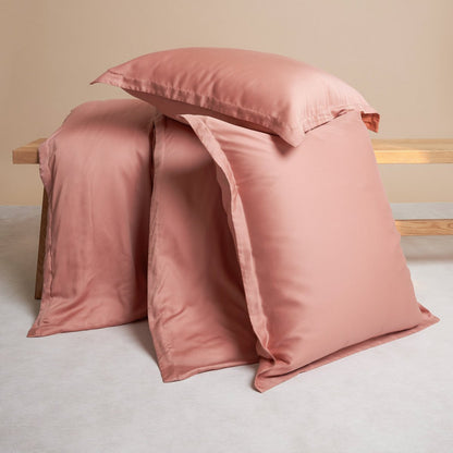 Luxuriöse TENCEL™ Lyocell Satin Bettwäsche - seidig-weich & atmungsaktiv (Terra Pink)