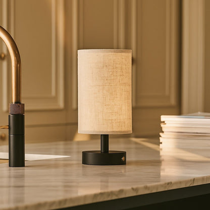 Lampe aus Holz mit Dimmfunktion (schwarz)