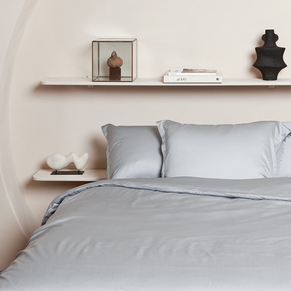 Kissenbezug TENCEL™ Satin - seidig weich & hautfreundlich (Graublau)