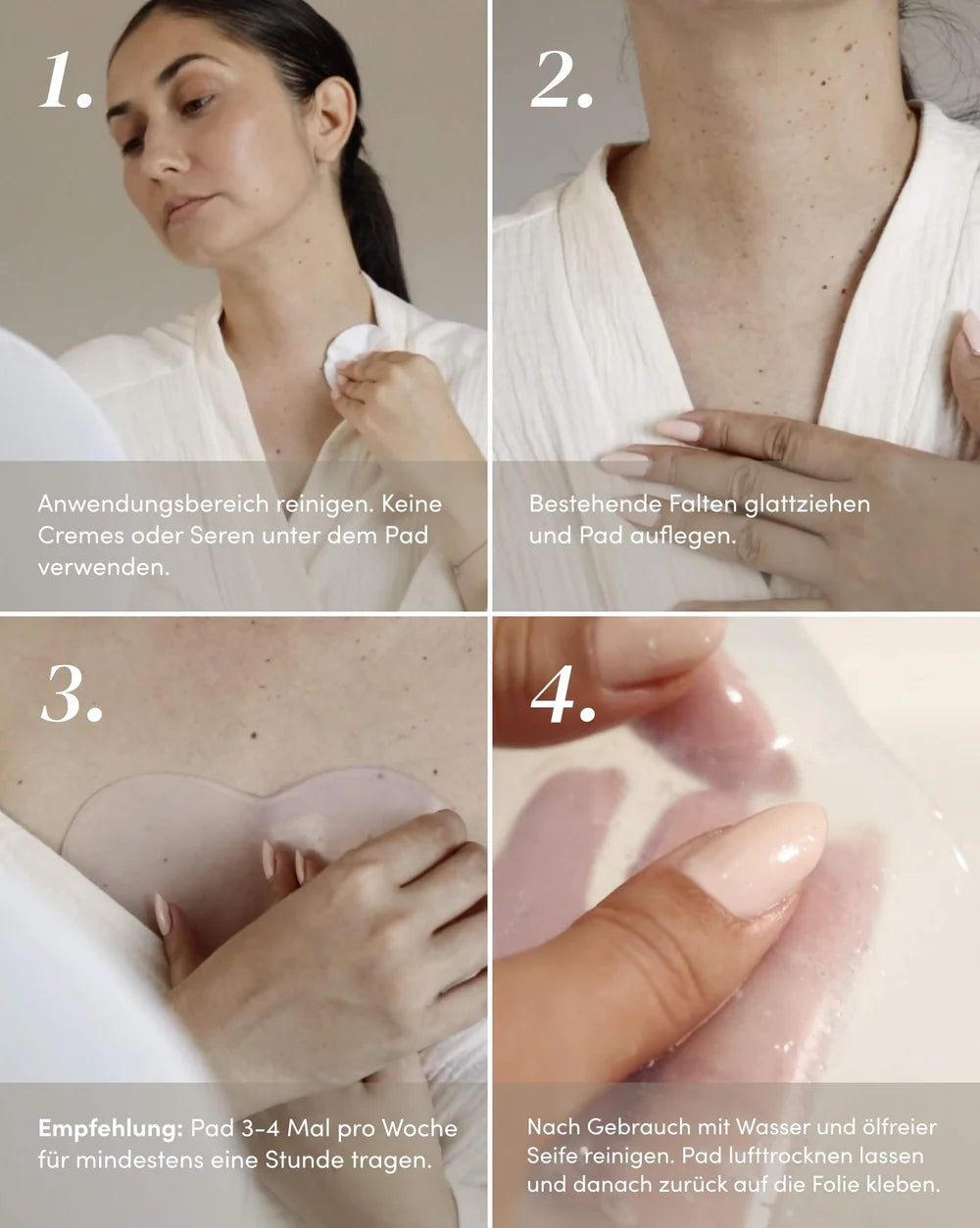 Wiederverwendbares APRICOT Décolleté Pad mit Ectoin