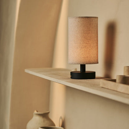 Lampe aus Holz mit Dimmfunktion (schwarz)