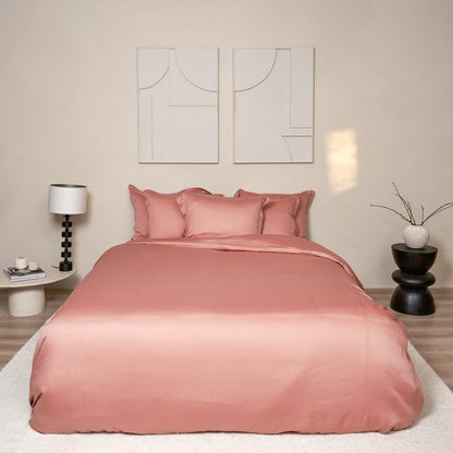 Luxuriöse TENCEL™ Lyocell Satin Bettwäsche - seidig-weich & atmungsaktiv (Terra Pink)