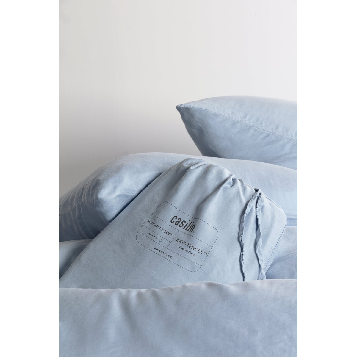 Luxuriöse TENCEL™ Lyocell Satin Bettwäsche - seidig-weich & atmungsaktiv (Sky Blue)