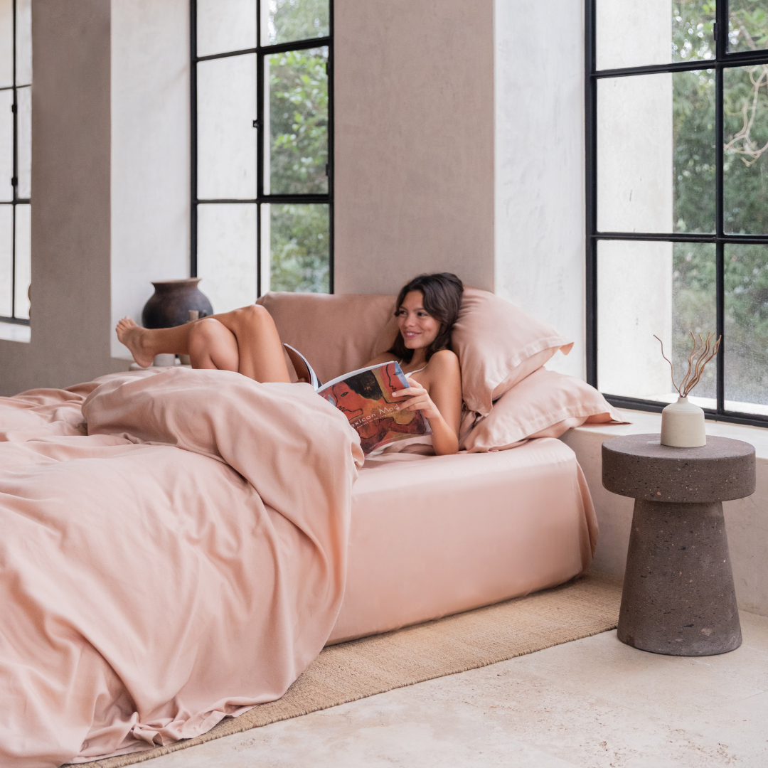 Tencel™ Lyocell Twill Bettwäsche-Set - atmungsaktiv, weich und nachhaltig (Pfirsich)